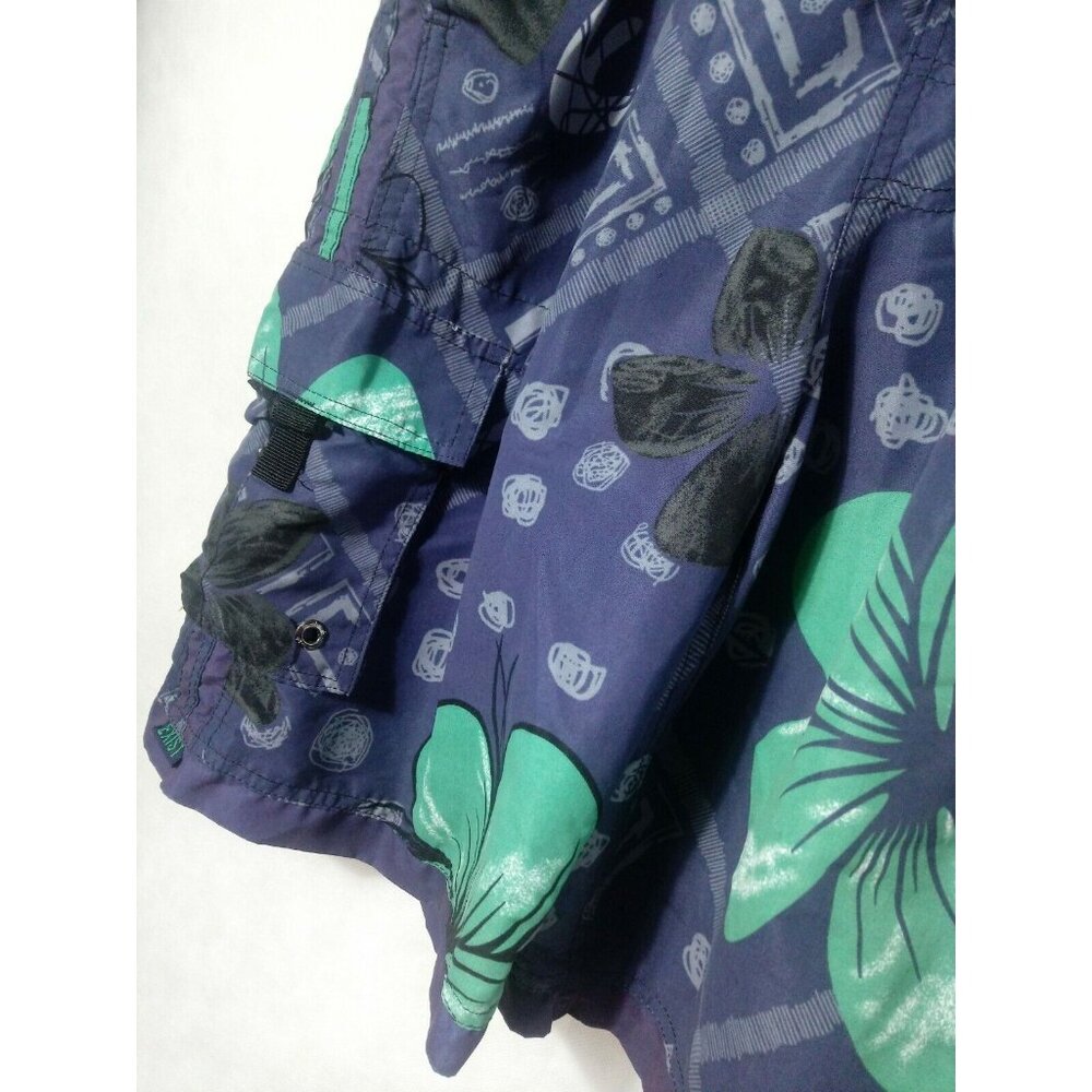 Exist Miami Men's Medium Shorts Surf Board Swimming Trunk Blue Cargo 3 pockets - Picture 3 of 12